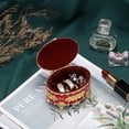 thumbnail image 4 of ABPETE Oval Jewelry Box Classic Metal Trinket Organizer Ring Storage Box with Rose Pattern Jewelry Storage Box for Ring Earrings Necklace, Gift for Women, Red, 4 of 18