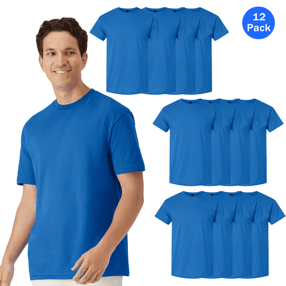 Gildan Men's Crewneck Short Sleeve, Durable Royal T-Shirt Light Cotton Everyday Tee 12-Pack Shirt, S