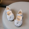 thumbnail image 6 of Quealent Girls Mary Jane Dress Shoes Low Heel Glitter Patent Bow Kids Party Wedding Flower Girl School Shoes(Toddler/Little/Big Kid) Silver for Size 12.5, 6 of 7