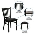 thumbnail image 4 of Flash Furniture HERCULES Series Black Vertical Back Metal Restaurant Chair - Walnut Wood Seat, 4 of 11