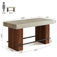 thumbnail image 3 of Tribesigns 63-Inch Bar Table, Rectangular Home Bar Unit with Metal Footrest, Gray and Red Brown, 3 of 10