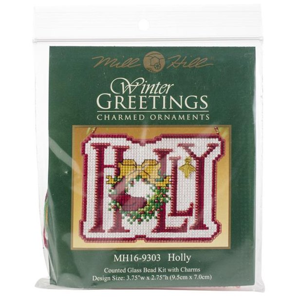 Mill Hill Counted Cross Stitch Ornament Kit 3.5"X2.5"HollyPerforated