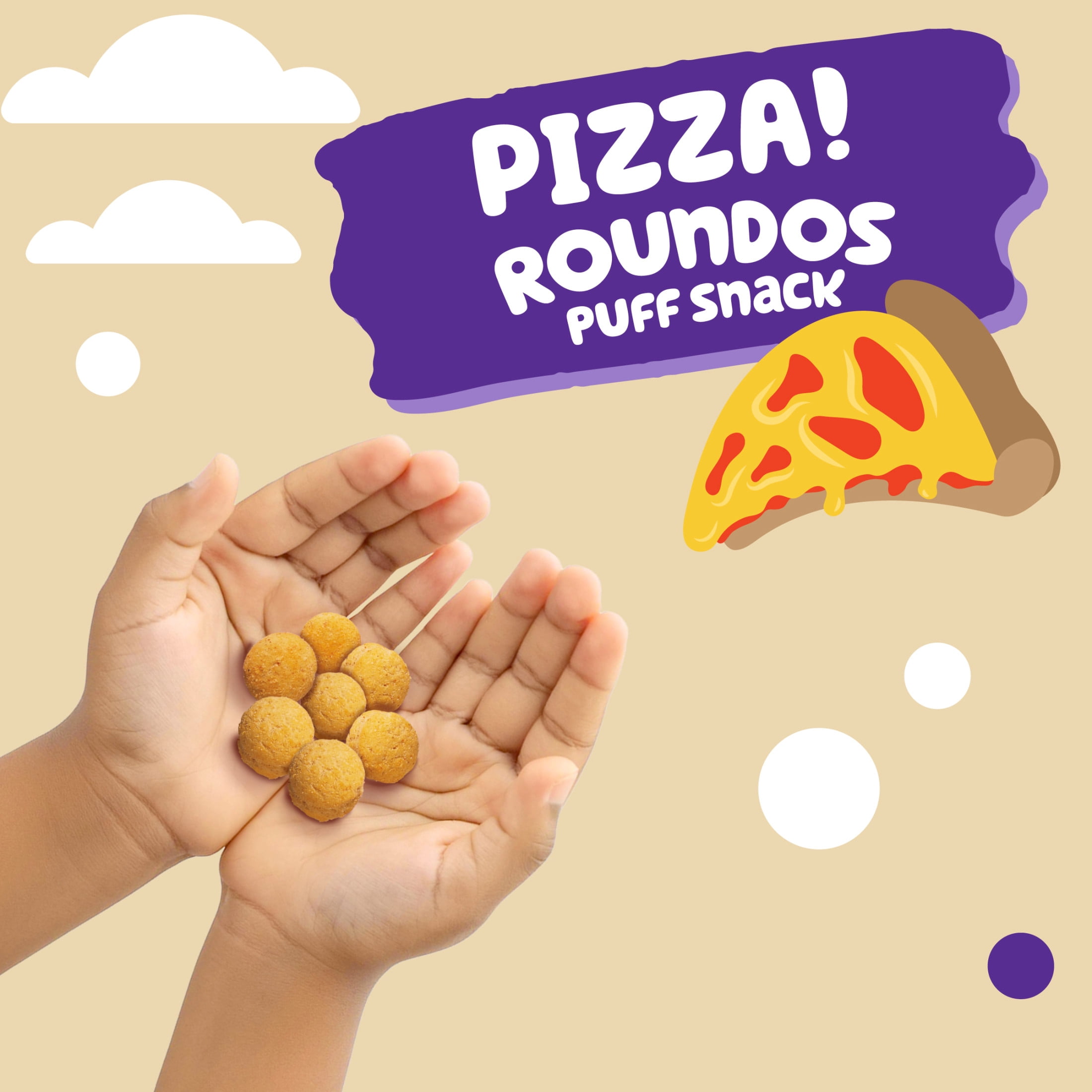 (6 pack) Get'ems from Gerber Pizza Roundos Puffs Snacks, Kids Snack Made with Whole Grain Quinoa, Calcium to Support Strong Bones 2.25 oz