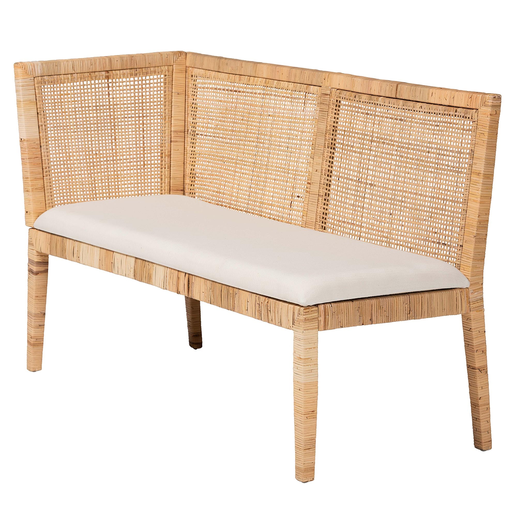 bali & pari Kalimantan Boho Dining Banquette Set, 2-Piece Set, Light Honey