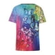 thumbnail image 5 of Moda mujer casual manga corta cuello redondo impreso tops sueltos blusa Pompotops hkajfhjk464660, 5 of 8