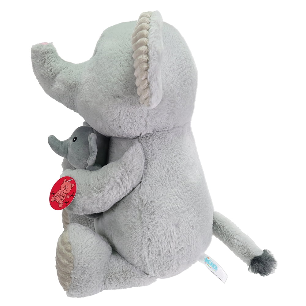 Kid Connection Maman animal doux avec bébé éléphant 14''H