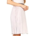 thumbnail image 4 of Sakkas Amira Accordion Pleated Midi Crepe Slim Skirt with Elastic Waist - Grey/pink - One Size Regular, 4 of 5