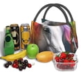 thumbnail image 3 of Balery Colorful Haired White Horse Bolsa de Aislamiento Portátil – Bolsa de Almuerzo con Forro de Aluminio Mejorado, Funda Impermeable y Fácil de Limpiar para Picnic y Caja de Almuerzo, 3 of 6