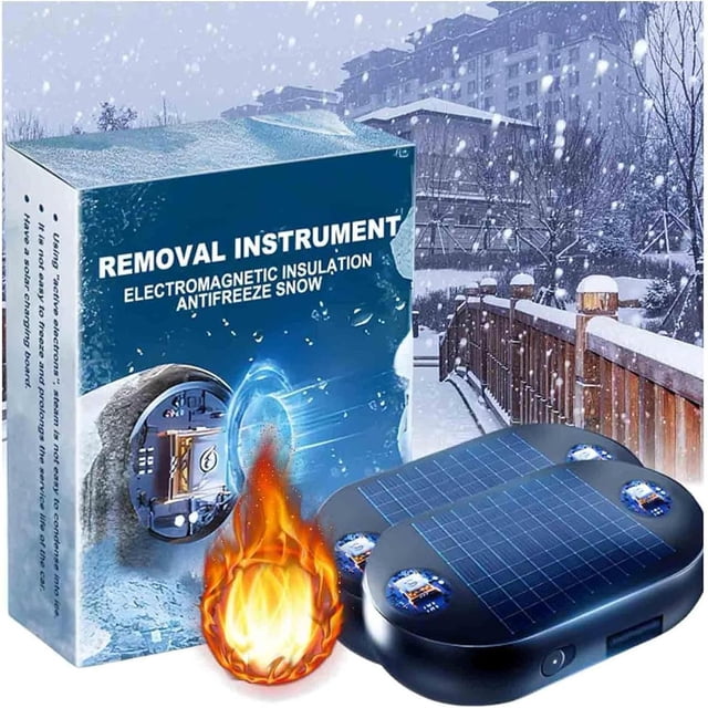 LNGOOR Solar Electromagnetic Molecular Interference Freeze and Snow Remover Portable Kinetic Molecular Heater Anti-Freeze Car Snow Removal Device Car Defroster (3PC)