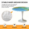 thumbnail image 6 of Abstract Blue Green Printing Elastic Fitted Round Table Cover Modern Art Waterproof Outdoor Tablecloth for Holiday Party, Picnic, Patio & Dining Fits Tables Up to 36"-44", 6 of 8