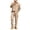 #02-Khaki, variant on Men's 2 Piece Cargo Set Short Sleeve Button Down Shirt with Pockets and Casual Trousers Workwear Outfit