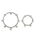 thumbnail image 1 of Melrose Ensemble de 2 Porte-Bougies Muraux Ronds Modernes en Métal Noir 18 Pouces, 1 of 4