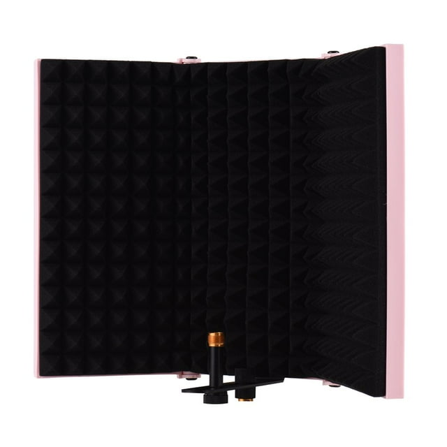 3-door Professional Studio Recording Microphone Isolation Folding Pop Filter Microphone Wind Screen with High Density EVA Foam Sound Absorbing Recording Equipment