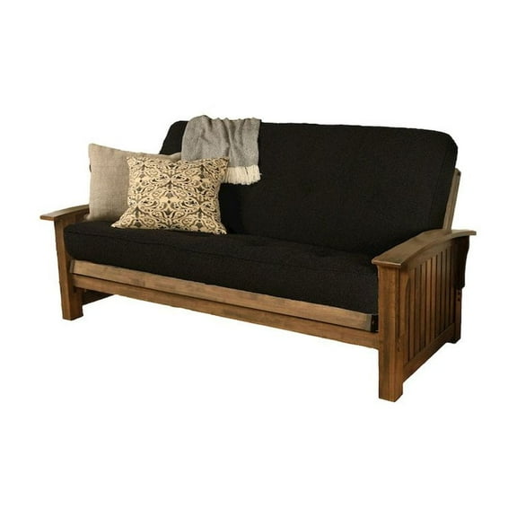 Kodiak Furniture Washington Frame-Rustic Walnut Finish-Canton Black Mattress