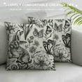 thumbnail image 3 of Shiartex Spring Black Easter Pillow Covers Rabbit Bunny Floral Leaf Butterfly Botanical Plants Print Decorative Throw Pillows Seasonal Pillow Cases Couch Bed Sofa Decor, 3 of 5