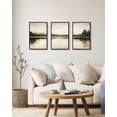 thumbnail image 2 of SHENIFY Watercolor Abstract Mountain Lake Wall Art 16x24in3pcs Black Framed Brown Landscape Nature Wilderness Painting Nordic Neutral Tan Illustration Decorative Home Decor, 2 of 7
