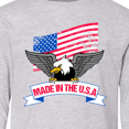 thumbnail image 4 of Inktastic American Flag Made in The USA with Bald Eagle Long Sleeve Youth T-Shirt, 4 of 5