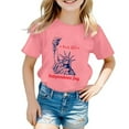 thumbnail image 3 of Girls T Shirts Summer Independence Day The Statue Printed Short Sleeved Round Neck Top Tshirts 9 Years-10 Years, 3 of 3