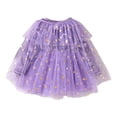 thumbnail image 5 of WUANDIXFA Toddler Halloween Dress Girls Velvet Romper Dress Outfit Star Glitters Dress Cute Party Gown,Light Purple,5-6 Years, 5 of 7