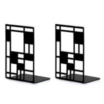 Book Ends, Bookends, Book Ends for Shelves, Bookends for Heavy Books, Book Divider Decorative Holder, Metal Heavy Duty Bookend 1 Pair, Abstract Art Desgin Book Stopper Supports for Office, Home