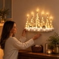 thumbnail image 4 of Illuminated Christmas Forest Wall Ornament 3D Snow Covered Trees Reindeer House for Indoor Holiday Wall Decoration, 4 of 7