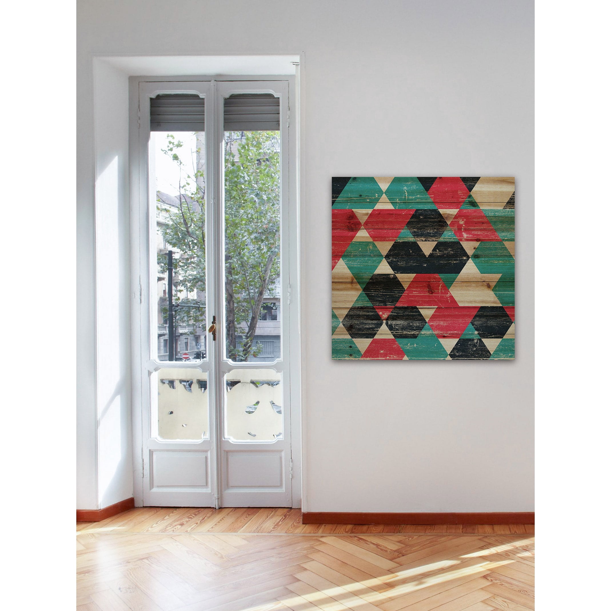 Marmont Hill - "Splashing Red" Painting Print on Natural Pine Wood