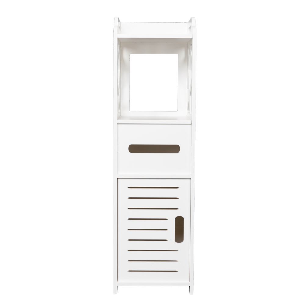 3-Tier Bathroom Storage Cabinet with 2 Doors 232380CM White