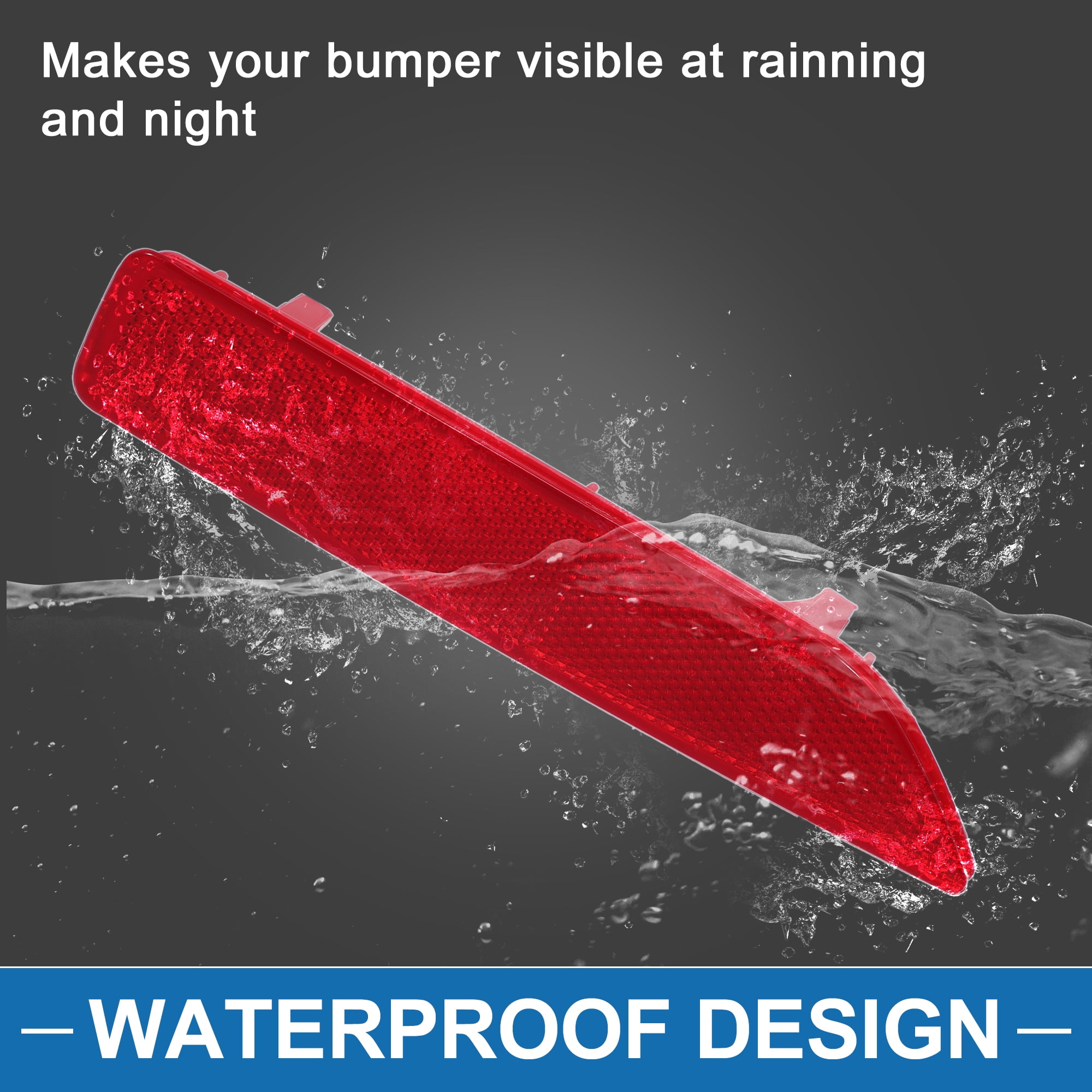 Unique Bargains Rear Right Bumper Reflector for Honda Crosstour 2013-2015 ABS Red
