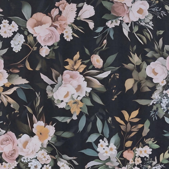 UMIGGEE Peel and Stick Wallpaper 17.3-in x 118-in Black Floral Self Adhesive Removable Wallpaper Peel and Stick for Home Bedroom Cabinets Thicken