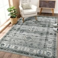 thumbnail image 3 of CAROMIO Area Rug for Living Bedroom Rug Boho Tribal Large Area Rug Distressed Oriental Non-Slip Non-Shedding Print Floor Carpet for Dining Room Home, 9' x 12' Gray, 3 of 7