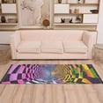 thumbnail image 2 of Yayeee Runner Rug for Bedroom 2'x6' Machine Washable Hallway Non Slip Mat, Green Wavy Plaid, 2 of 8
