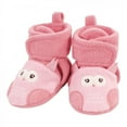 thumbnail image 4 of Hudson Baby Infant Girl Animal Fleece Booties 2-Pack, Pink Owl Fox, 6-12 Months, 4 of 5