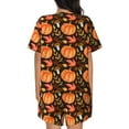 thumbnail image 6 of Fotbe Autumn Pumpkin Print Pajama Set for Women 2 Piece Loungewear Short Sleeve Tops and Shorts Set Soft Sleepwear-XX-Large, 6 of 7