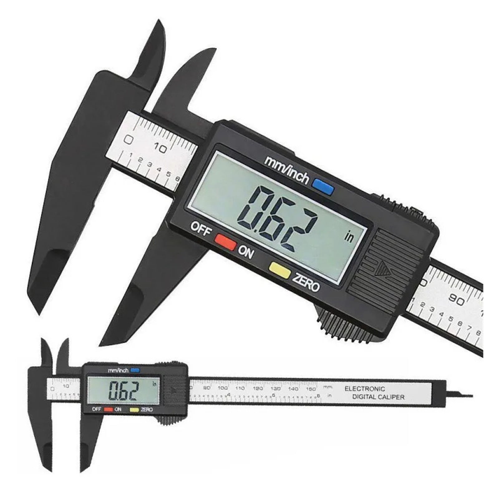 150mm 100mm Electronic Digital Caliper Carbon Fiber Dial Vernier Caliper Gauge Micrometer Measuring Tool Digital Ruler ,Easy to Use