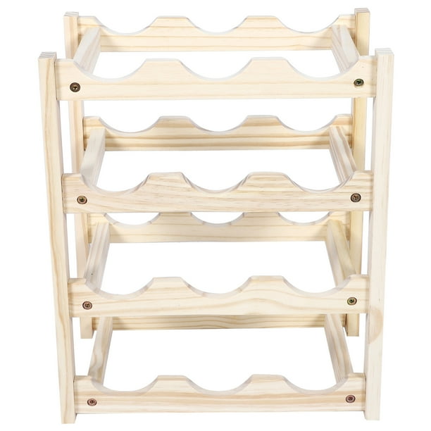 1 botellero de madera para el hogar, soporte para botellas de vino, adorno