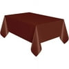 Team Spirit Solid Rectangle Decorative 54" x 108" Plastic Tablecover, Brown