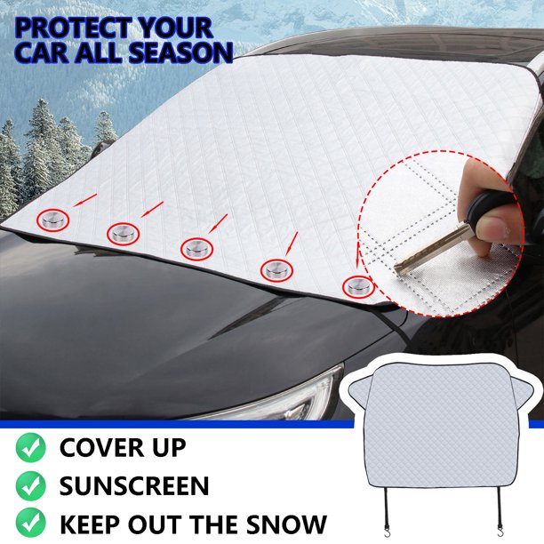 Cubierta para Parabrisas de Coche Xihbxyly Protección de 4 Capas para Nieve Hielo Sol Escarcha
