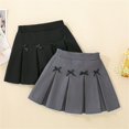 thumbnail image 5 of Godom Girls Pleated School Uniform Skorts Elastic Waist with Bow Built-in Shorts Skirt,Black 3T-11T, 5 of 7