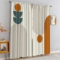 thumbnail image 4 of Leisure Minimalism Blackout Curtains, Geometric Medieval Patterns Dining Room Kitchen Rod Pocket Curtains, Room Darkening Curtains Cold and Warm Insulation for Living Room Bedroom-W42xL63in, 4 of 6