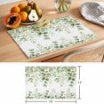 thumbnail image 6 of Spring Eucalyptus Leaves Placemats Set of 8 Green Summer Botanical Place Mats Indoor Wipeable Table Mats Washable Cloth Dining Table Placemats for Kitchen Holiday Party Home Decor 13x19 Inch, 6 of 9