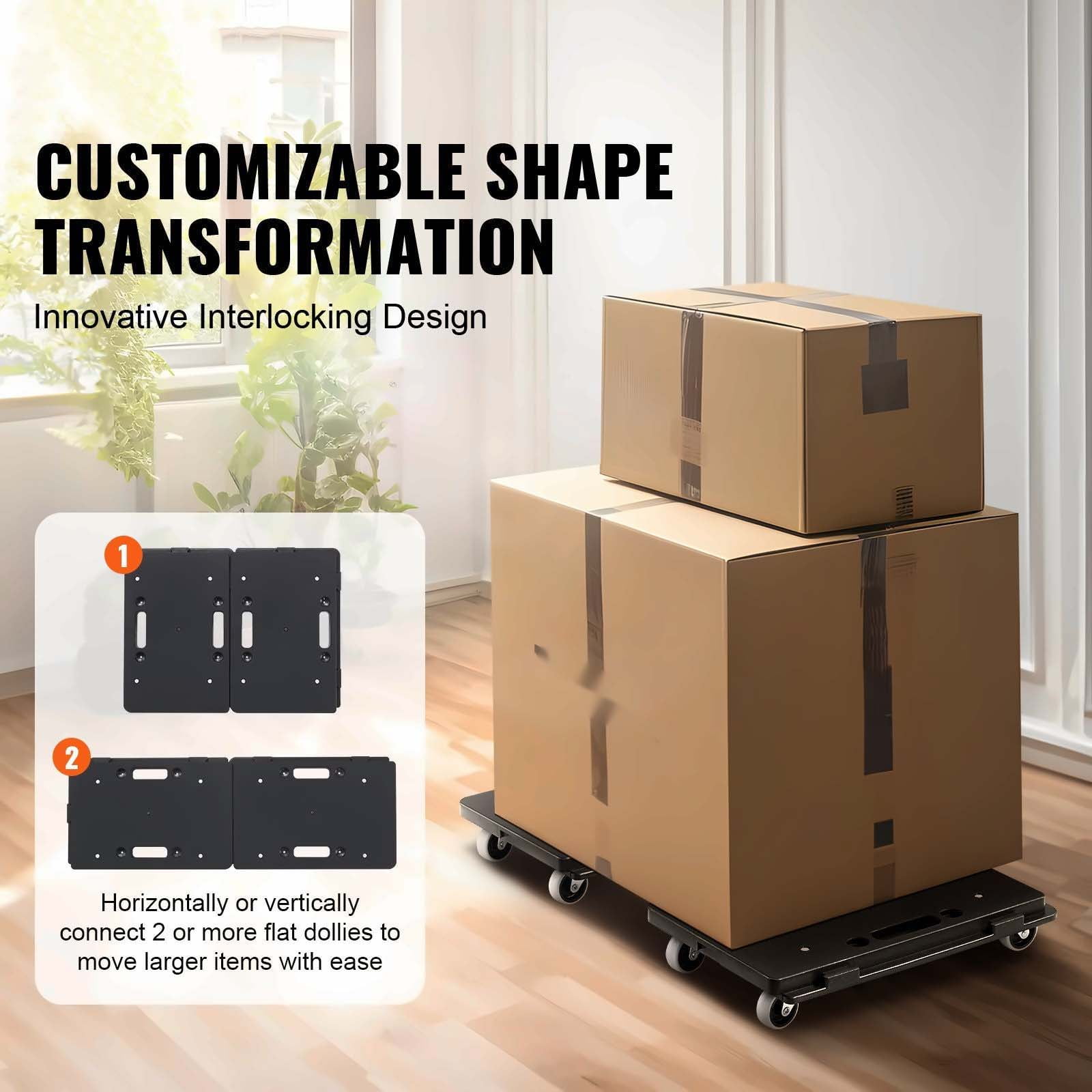 Furniture Dolly 500lbs Capacity - Heavy Duty Mover with Wheels (2 Pack)