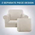thumbnail image 2 of Fundas de sofá elásticas para cojines, fundas de sofá para fundas de muebles de estar (funda de base más fundas de cojines de asiento) cuentan con tela jacquard más gruesa mejoradaIsland FossiSmall, 2 of 5