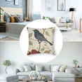 thumbnail image 5 of nygtbtfer  Throw Pillow Covers  Canvas Floral Cartoon Shadow Bird Silhouette Cushion Cases for Couch Sofa Home Decoration Navy Blue Bird Red Flower White, 5 of 7