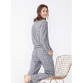 thumbnail image 4 of Dnzceghtig Conjunto de pijama para mujer, pijamas a cuadros tejidos de franela de algodón, ropa de dormir de manga larga, ropa de descanso S ~ XL, 4 of 6