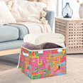 thumbnail image 3 of Yayeee Collapsible Storage Bin with Lid Fabric Closet Decorative Basket with Handles, Art City, 3 of 7