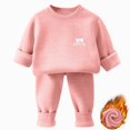 thumbnail image 2 of ITSAME Girls 2 Piece Outfit Fleece-Lined Long Sleeve Crewneck Pullover and Pants Fall Winter Warm Loungewear Set Size 5T, 2 of 8