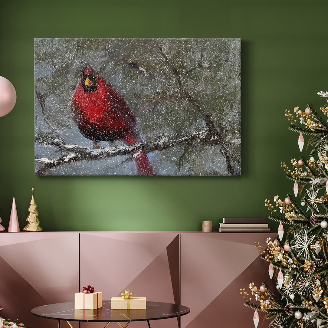 Cardinal in Snow I- Gallery Wrapped Canvas