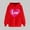 Red, variant on Women's Valentine Heart Print Sweatshirt Hooded Pullover Tops Long Sleeved Comfortable Sweatshirt Red L