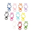 thumbnail image 1 of 10pcs/Lots Metal Rabbit Shape Hollow Keychain Split Key Ring Swivel Lobster Clasp Connector for Bag Belt Dog Mask Chains 6*36mm Random Color, 1 of 6