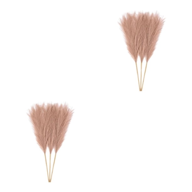 Naiovety Caña de Pampas Artificial de ambiente de 3 piezas para decoración relajante y que no se desprende, flor Artificial, café claro Café ligero 2piezas